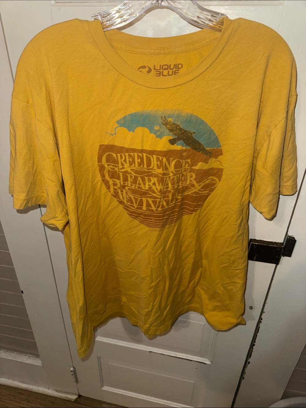Liquid Blue Yellow Creedence Clearwater Revival Graphic Tee XL